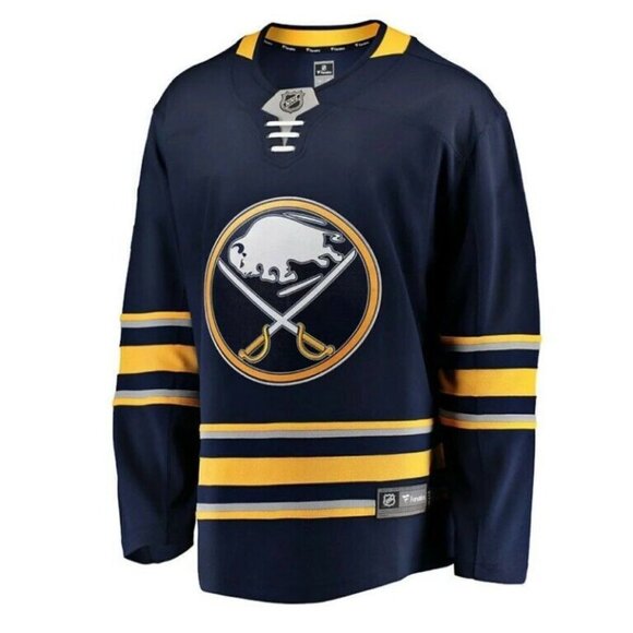 Fanatics NHL Buffalo Sabres Breakaway Home Jersey Blue Gold Mens Size M - Picture 1 of 8